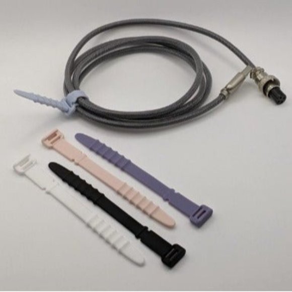 Silicone Zip Ties, Reusable Zip Ties, 20pcs Rubber Cable Ties Straps, 4.5” Cord - Picture 2 of 2